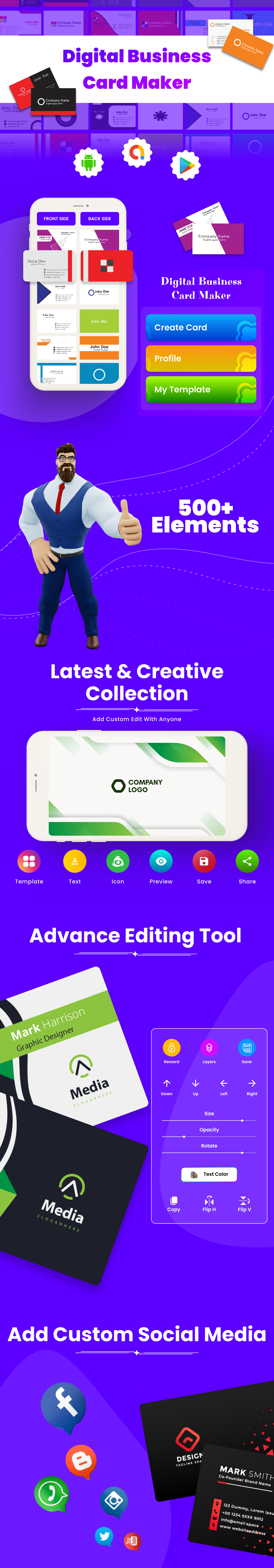 Digital Business Card Maker - Creative Visiting Card Maker - Visiting Card Templates Editor